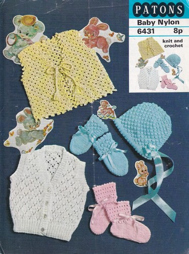 Patons 6431 Original Baby Strickmuster Strickjacke/Stiefel/Mütze/Handschuhe