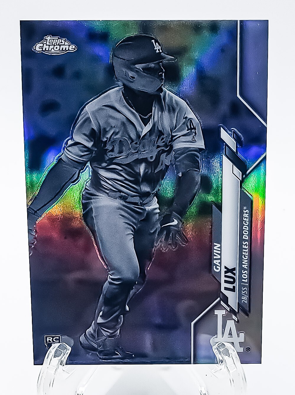 2020 Topps Chrome Negative Refractor Parallel #148 Gavin Lux Rookie Card