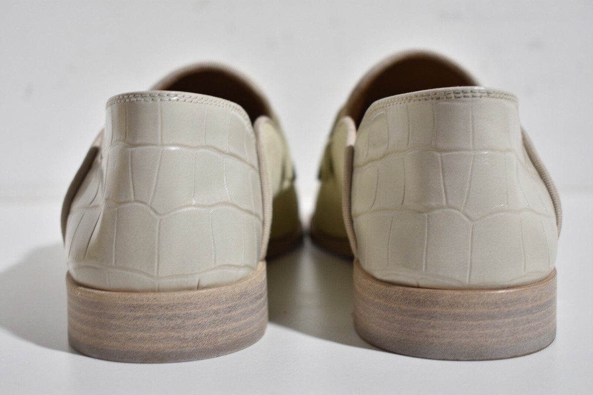 Christian Louboutin Penny No Back Flat Panna Cotta Beige Dress Loafer 43 10 Christian Louboutin No Penny Flat Brown Expresso Croc  main image 4