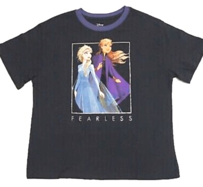 Disney Frozen T-shirt Elsa Anna “Fearless” Women's Juniors XL