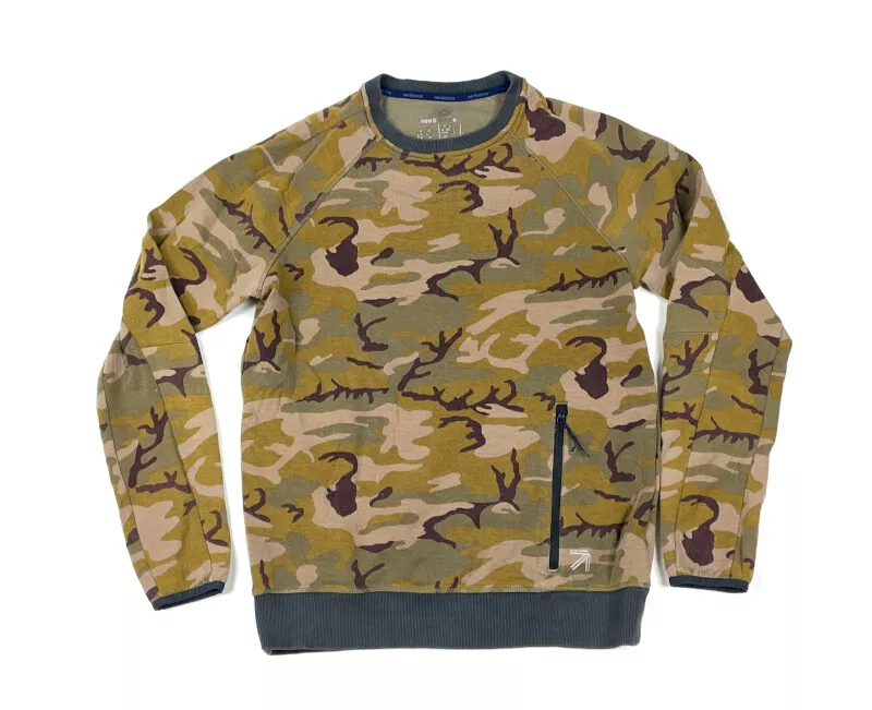 New Balance Camouflage Pullover Sweatshirt 0683 Camo Print Cotton Modal M