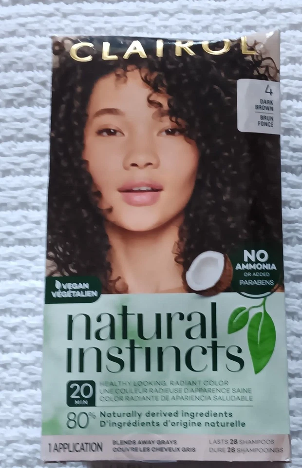 Clairol Natural Instincts Tinte de Cabello Semipermanente 4 MARRÓN OSCURO Color Cepillo Vegano Foto 2 de 4