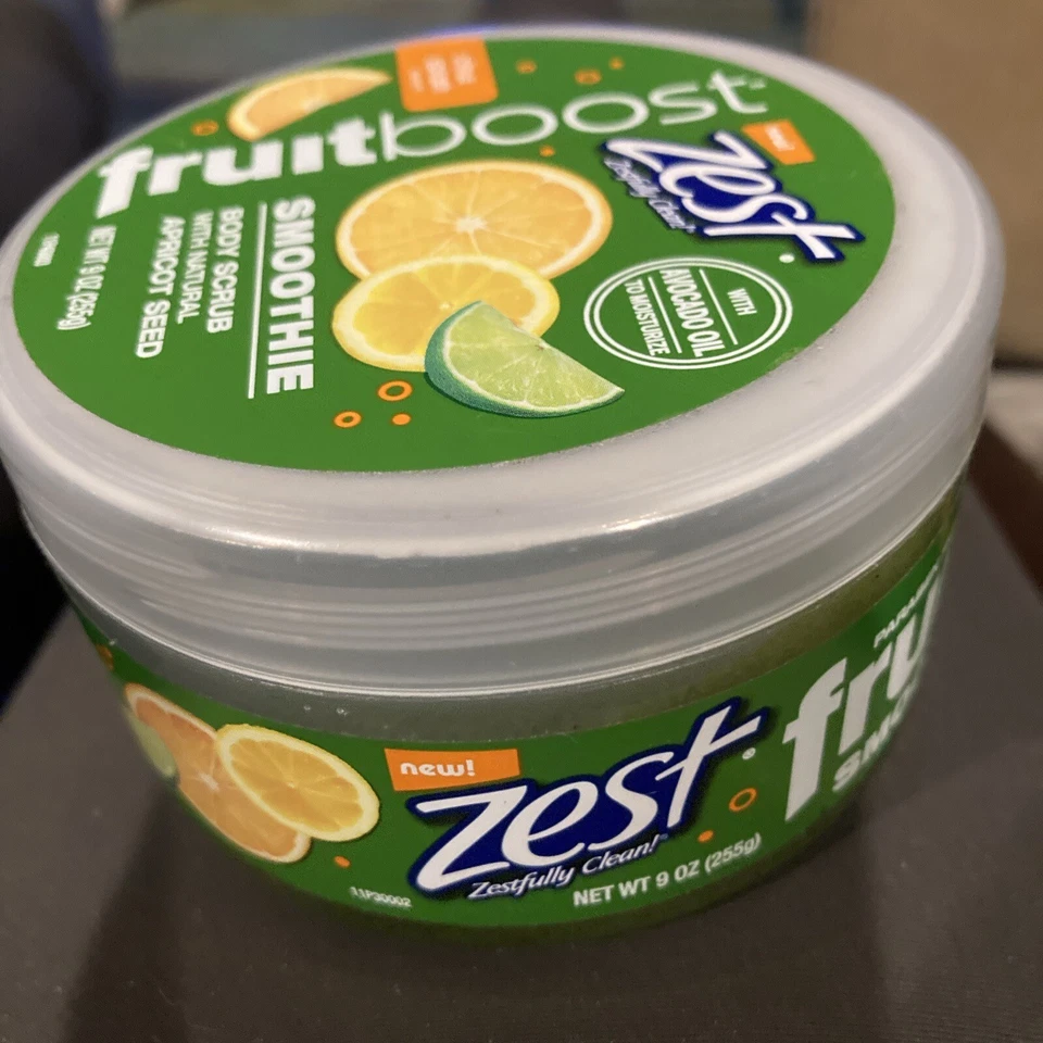 Zest Fruitboost Smoothie Body Scrub Citrus Splash with Apricot Seed 9 oz Sealed - Image 3 of 4