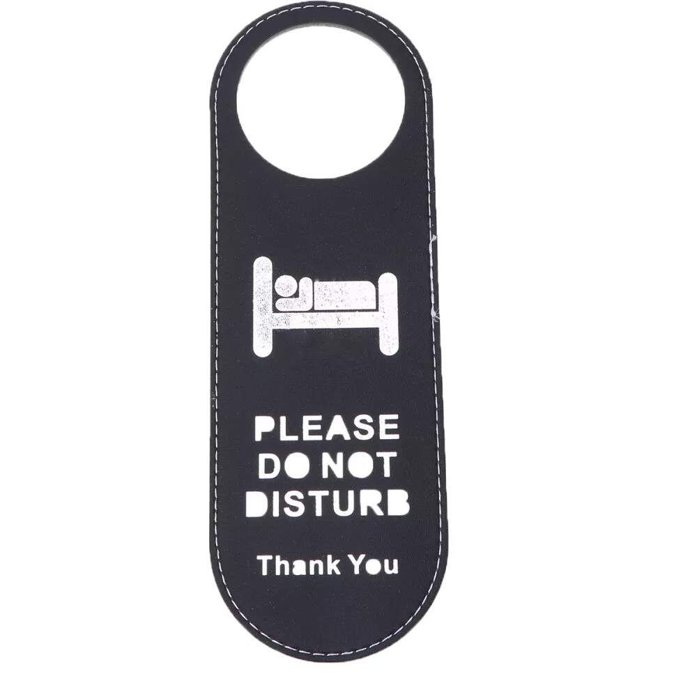  Do Not Disturb Door Hanger Black Plastic with White