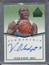VICTOR OLADIPO 2014-15 PANINI PARAMOUNT GREEN PENMANSHIP ON CARD AUTO #D 1/5