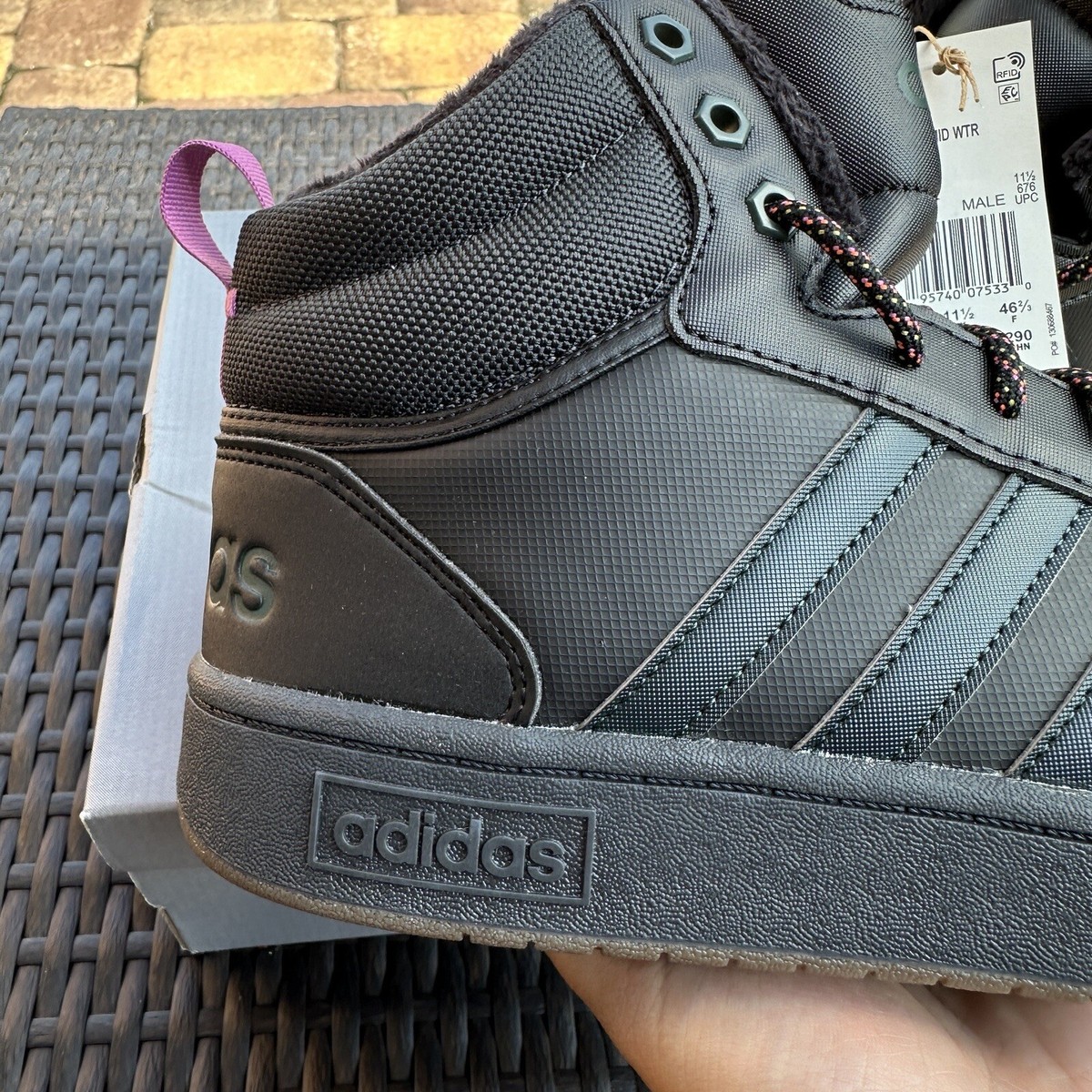 Adidas Hoops 3.0 Winter Mid Black Shadow Green Gum Men's Adidas Hoops 3.0 Winter Mid Black Shadow Green Gum Men's