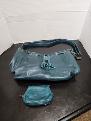 Wanders Travel Co Large Turquoise Buttery Soft Leather Handbag With Coin Purse