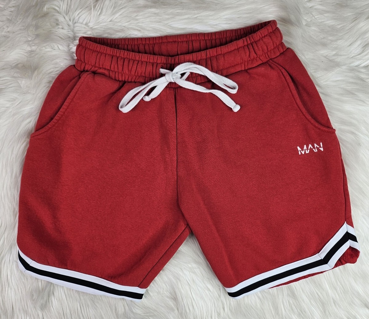 Boohoo Man Red Sweat Shorts Above Knee Man Official SZ(M) | eBay