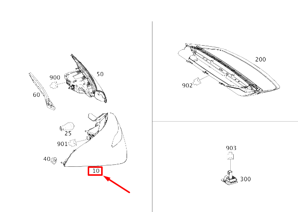 Genuine MERCEDES CLA W118 Rear Right LED Light A1189067800  