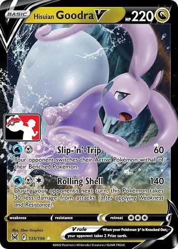 Pokemon Hisuian Goodra V 135/196 Ultra Rare Prize Pack 3 Play Promo Near Mint