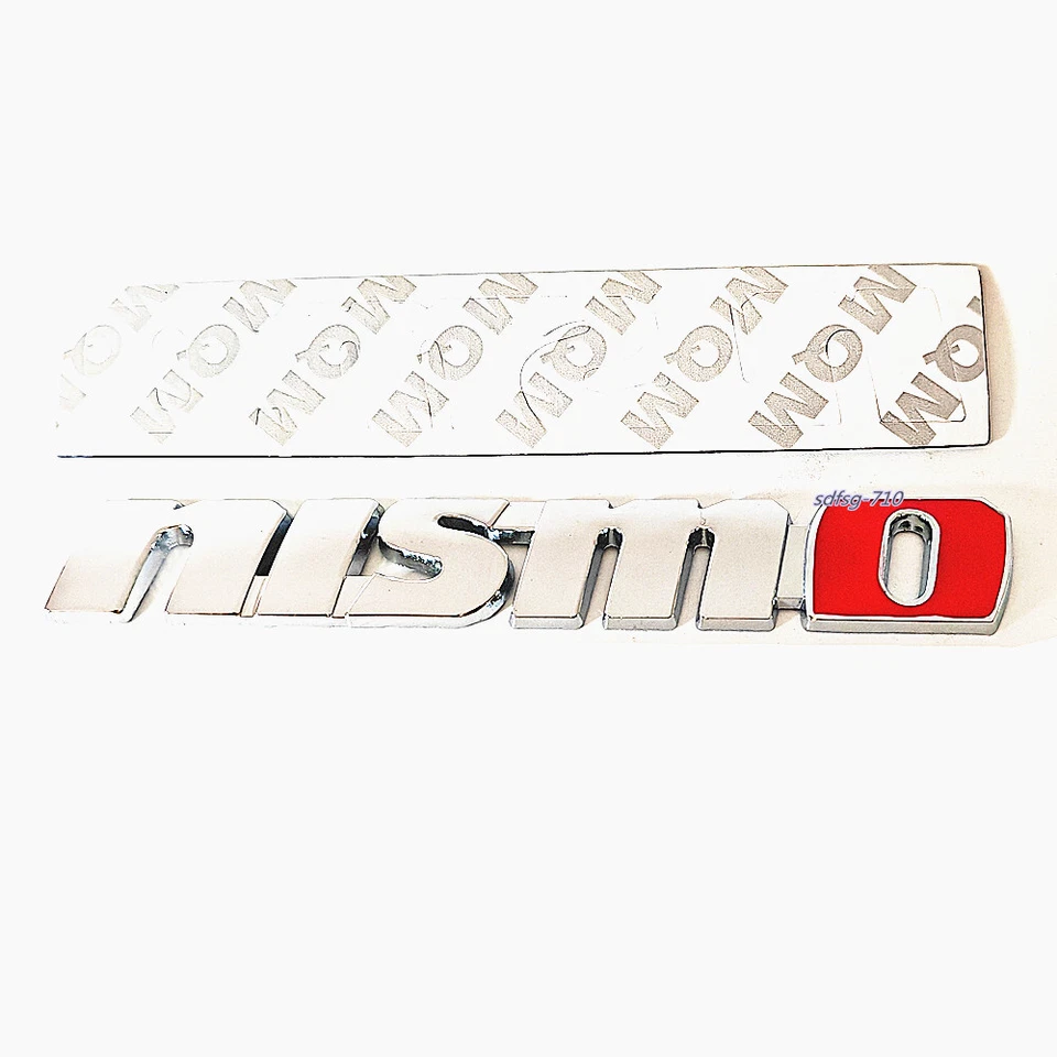 NISMO Front Hood Grille Badge Chrome Red Rear Trunk Metal Emblem Car Decal - Imagem 2 de 3