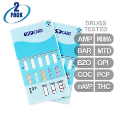NEW Mintegrity Drug Test 10-Panel Dip Card Urine Home Kit 2-Pack #MI-WDOA-3104
