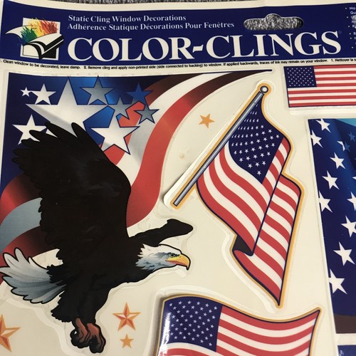 4th of July Window Color Clings USA Made Independence Day 1990 Holiday Stickers - Picture 6 of 7
