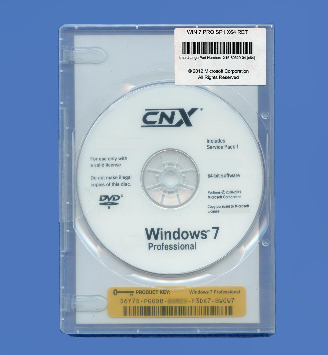 NEW Retail Windows 7 Professional x64 64Bit Full Version SP1 DVD, w Product  Key