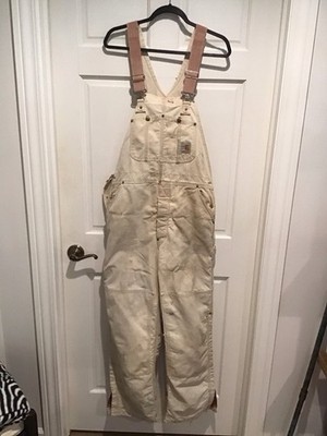 Carhartt 100yrs Duck Overalls Bibs Union Made USA Vintage 34 x 30 Work Distress