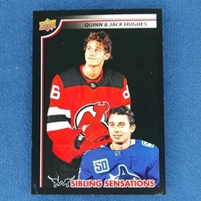 2020 Upper Deck Sibling Sensations Quinn Hughes Jack Hughes #SS-16
