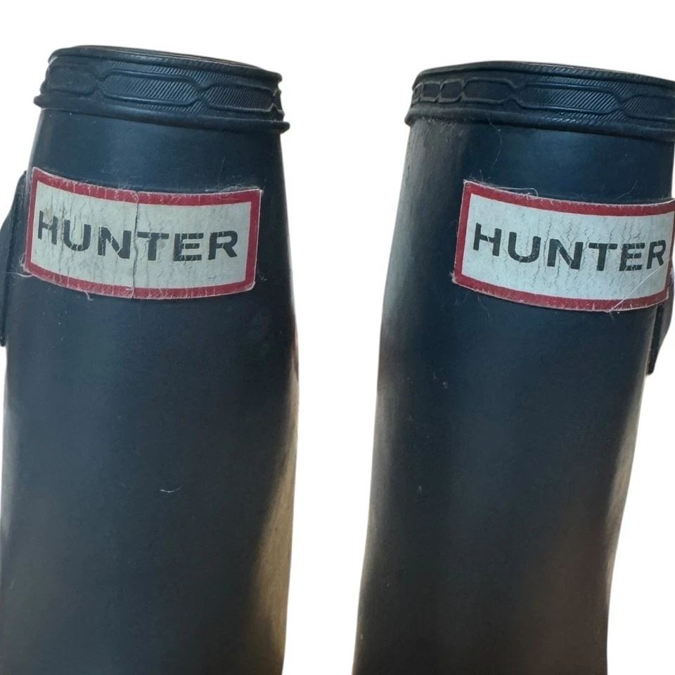 Hunter Original Kids Navy Rain Boots Size US 8 | EU 24 | Short Matte Rubber - Image 3 of 4