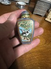 Vintage Chinese Cloisonné Snuff Bottle Imperfection Spot On Bottom — photo 1