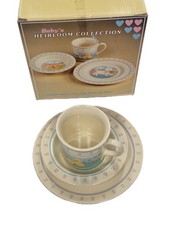 Vintage HALLMARK Baby Child Dish Set Plate Bowl Cup Heirloom Collection 1984