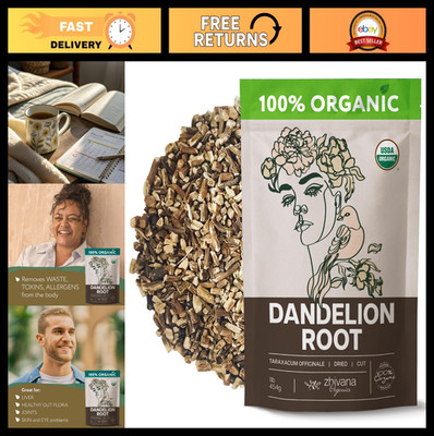 Organic Dandelion Root Tea Loose 16 oz - Herbal Detox, Liver Cleanse & Digestion