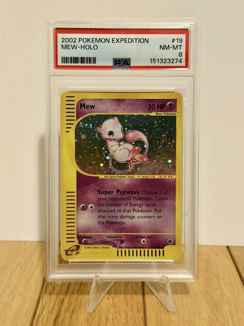 2002 Pokemon Expedition Holo Mew #19 PSA 8 NM-MT - TAIL SWIRL AND 151 CERT!
