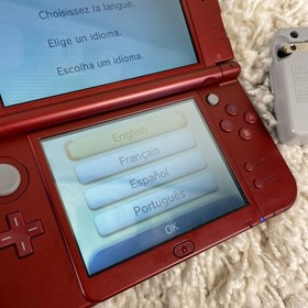 Nintendo &ldquo;New&rdquo; 3DS XL Metallic Red Handheld Console System RED-001 Tested