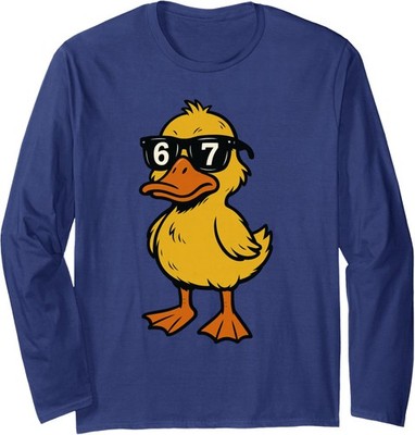 Silly Duck Shades 67 Six Seven Viral Meme Long Sleeve T-Shirt