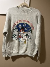 Vintage Snowman Colorado Unisex Sweatshirt Light Grey Size Large