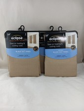 4 Panels ECLIPSE Samara Latte Blackout Thermal Curtains 42''W x 54"L Rod Pocket