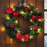 Beleuchteter Weihnachts TüRkranz Weihnachten Lichterkranz Kranz Weihnachtsdeko