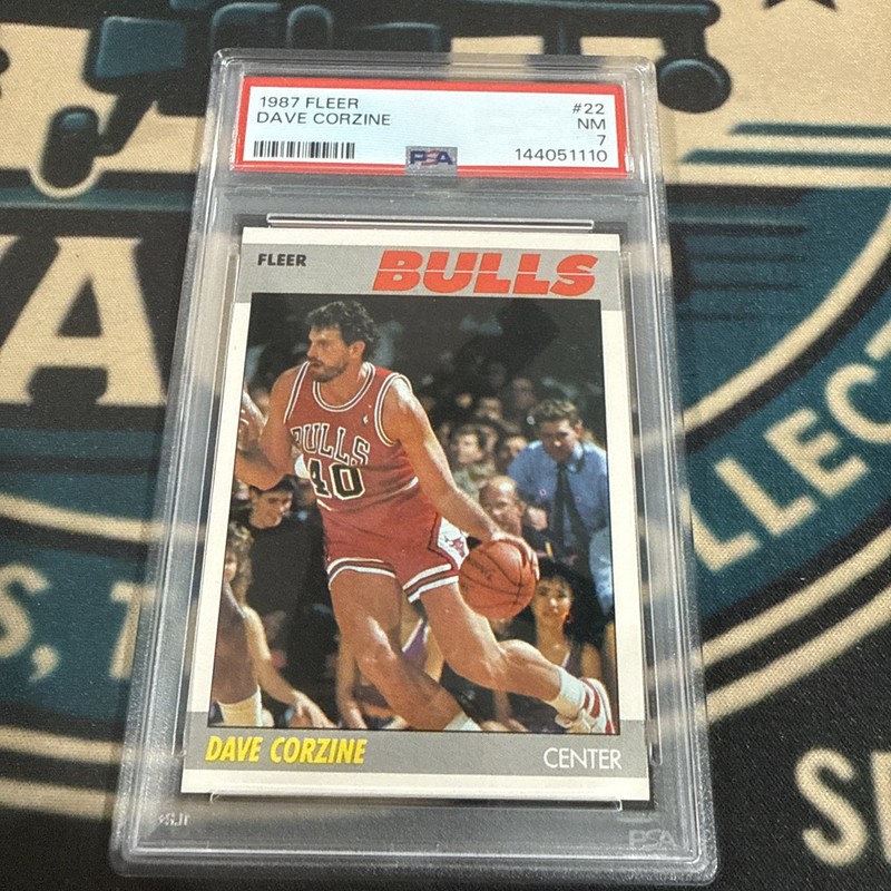 1987 Fleer Dave Corzine #22 PSA 7 Chicago Bulls Basketball Card Vintage NBA
