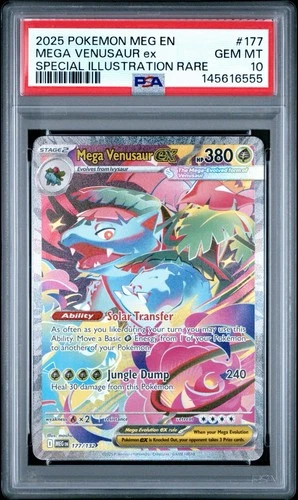 2025 Pokemon EN Mega Evolution Mega Venusaur EX #177 PSA 10 SIR
