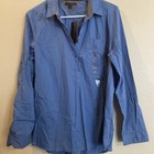 Women's Tommy Hilfiger Long-sleeve Blouse Button-front Blue L NWT