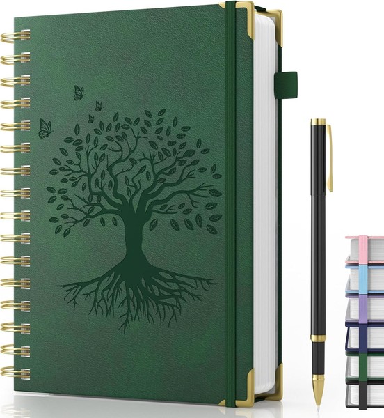 Notizbuch A5 Hardcover Spiral Journal 240 Seiten 100Gsm Papier Mit Stift-image