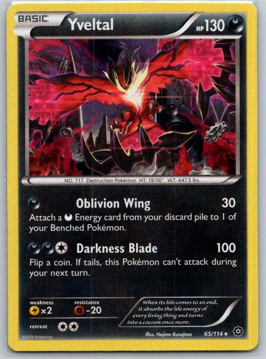 Yveltal 65/114 Holo Rare Steam Siege Pokemon Near Mint