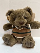 NWT Russ Caress Soft Pet Oxford Brown Bear Sweater Vest Bow tie Tags Plush 488