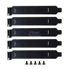 5pcs PCI Slot Covers with Screws for PC Case Dustproof Black US Stock