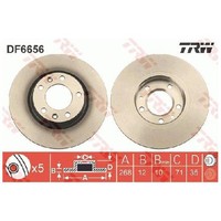 2X Bremsscheibe Hinten FüR Vauxhall Grandland A18 1.5 18 Bis 26 TRW AHR 5GB