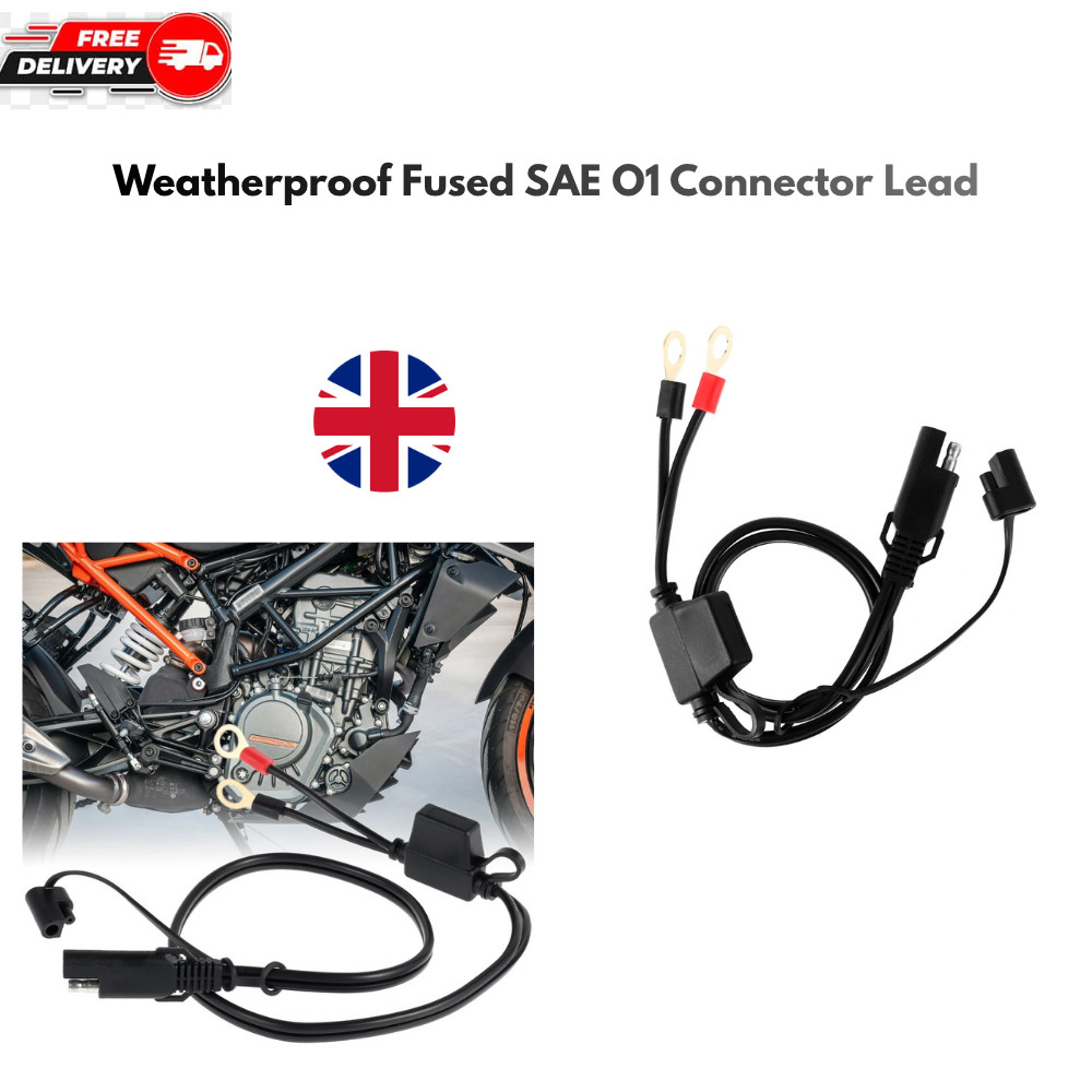 Optimate Genuine 2/3/4/5/6 Charger Weatherproof Fused SAE O1 Connector Lead