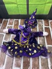Dog Halloween purple witch w/ gold trim  Hat Size Medium