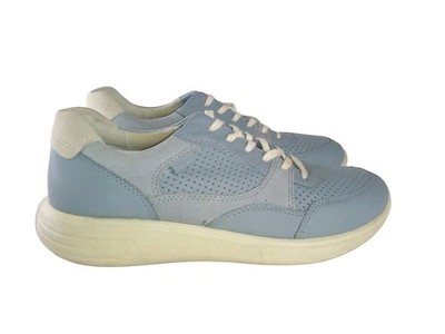 Ecco Womens Soft 7 Runner Sneakers Shoes  Light Blue Round Toe Lace Up  8