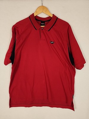 VTG Nike Tiger Woods Original Slam Polo Sz M Red Black w/Swoosh Collar Rare!!