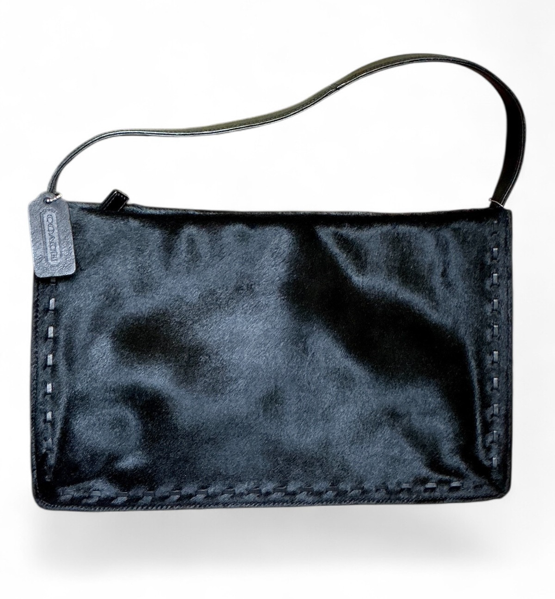 バッグ COACH Messenger Bag Pony Hair Y2K Rare Vintage Coach 9469 Black Pony Hair Calf Hair Leather Shoulder Bag