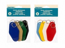 Vintage Hotel Motel Keychain Blank Multicolor Set of 8