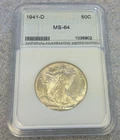 1941-D WALKING LIBERTY SILVER 50c CHOICE BU (3167)