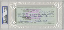 Walter Alston SIGNED ENCAPSULATED Check Los Angeles Dodgers PSA/DNA AUTOGRAPHED