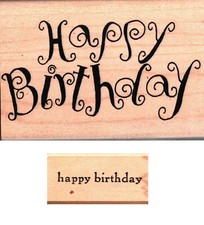 Limited Edition Savy Stamps HAPPY BIRTHDAY Wood Mounted Rubber Stamp Party
