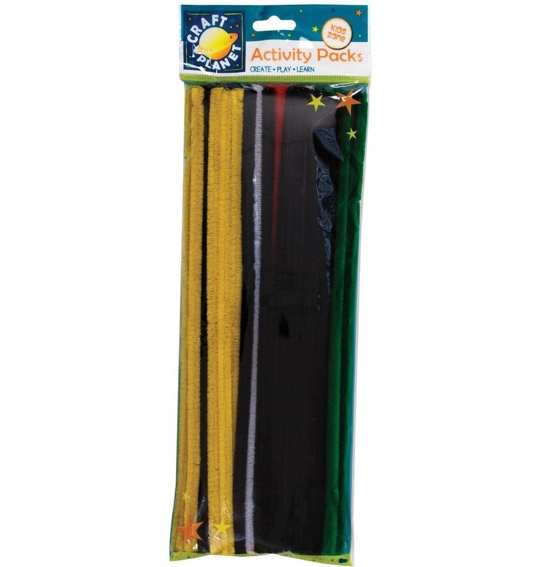 Docrafts Craft Planet Chenille Stems Pipe Cleaners 60 Pack Assorted Colours 30cm