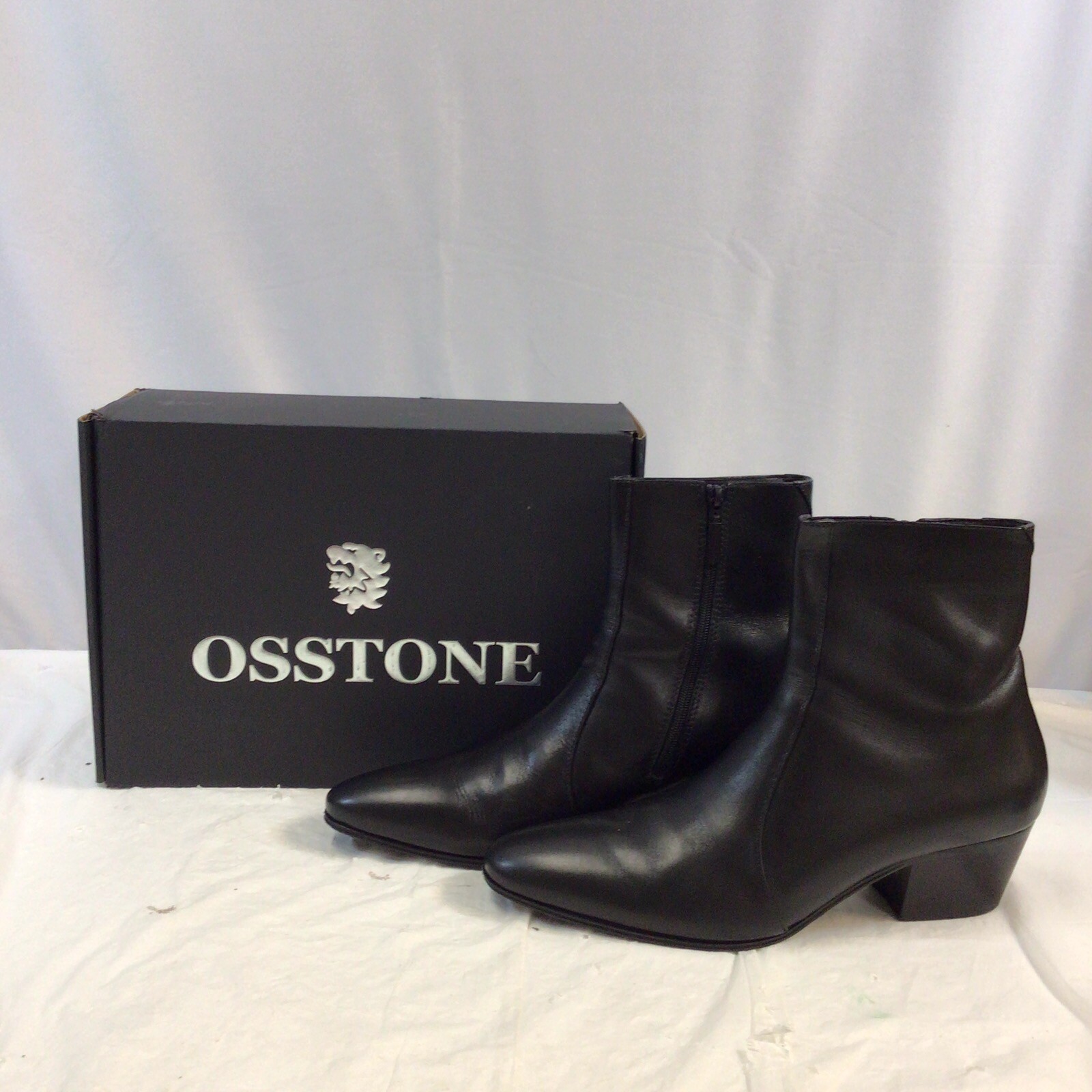 OSSTONE Men Chelsea Ankle Boots Leather Chukka Boots