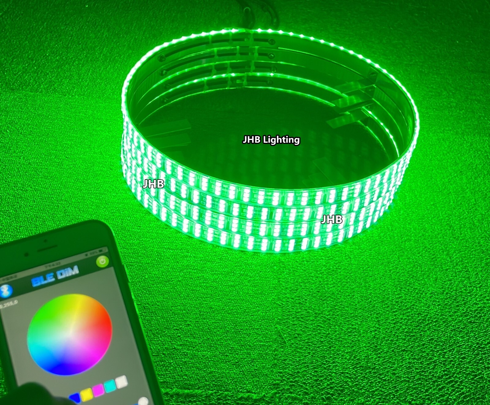 JHB 17.5"APP Remote CHASING Flowing TRIPLE ROW LED Trucks Wheel Rings Rim Lights